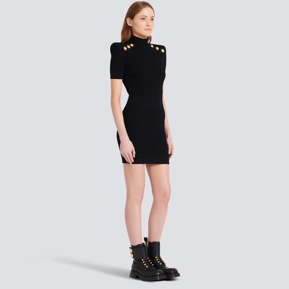 Balmain short black dress - Picture 2 of 4
